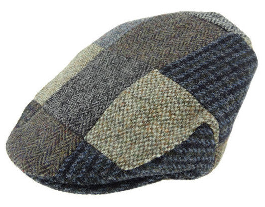Harris Tweed Wool Patchwork Flat Cap