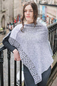 Mist Ballatar shawl/poncho woven with silk, linen and cotton yarns.  Made in Scotland