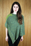 Moss colorings with blue and green Celtic knot poncho.  Scottish Treasures Celtic Corner