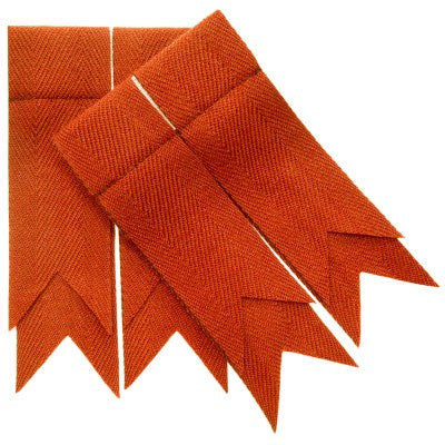 Ancient red (orange) garters aka flashes for kilt hose.