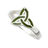 Connemara Marble Trinity Knot Sterling Silver Ring - Celtic Corner / Scottish Treasures