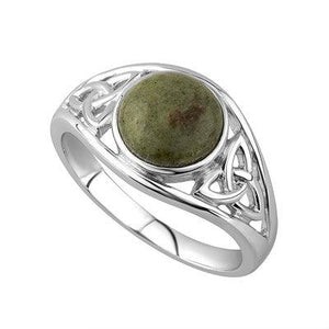 Connemara Marble and Trinity Knot Ring - Celtic Corner / Scottish Treasures