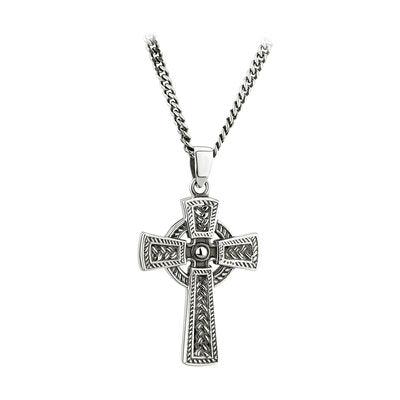 Mens Celtic Cross Necklace - Sterling Silver - Evangelists