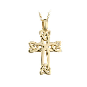 14K gold celtic cross with trinity knots