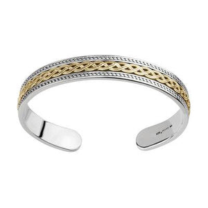Gents Heavy Celtic Knot Cuff  Bracelet (Silver & 10K) - Celtic Corner / Scottish Treasures