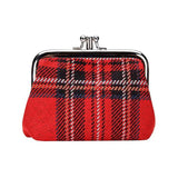 Royal Stewart tartan coin purse done in tapestry fabric with two separate pockets.  Scottish Treasures Celtic Corner