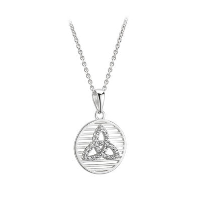Silver and CZ Trinity Knot Pendant