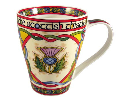 Scottish Thistle bone china coffee or tea mug.