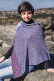 Celtic poncho in shades of soft purple with knotwork.  Cotton Linen yarns all woven and made in Scotland .  Scottish Treasures Celtic Corner